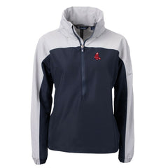 Boston Red Sox Cutter & Buck Women's  Charter Eco Recycled Half-Zip Anorak Jacket - Navy Jackets