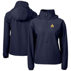 Seattle Mariners Cutter & Buck Women's  Charter Eco Recycled Half-Zip Anorak Jacket - Navy Jackets