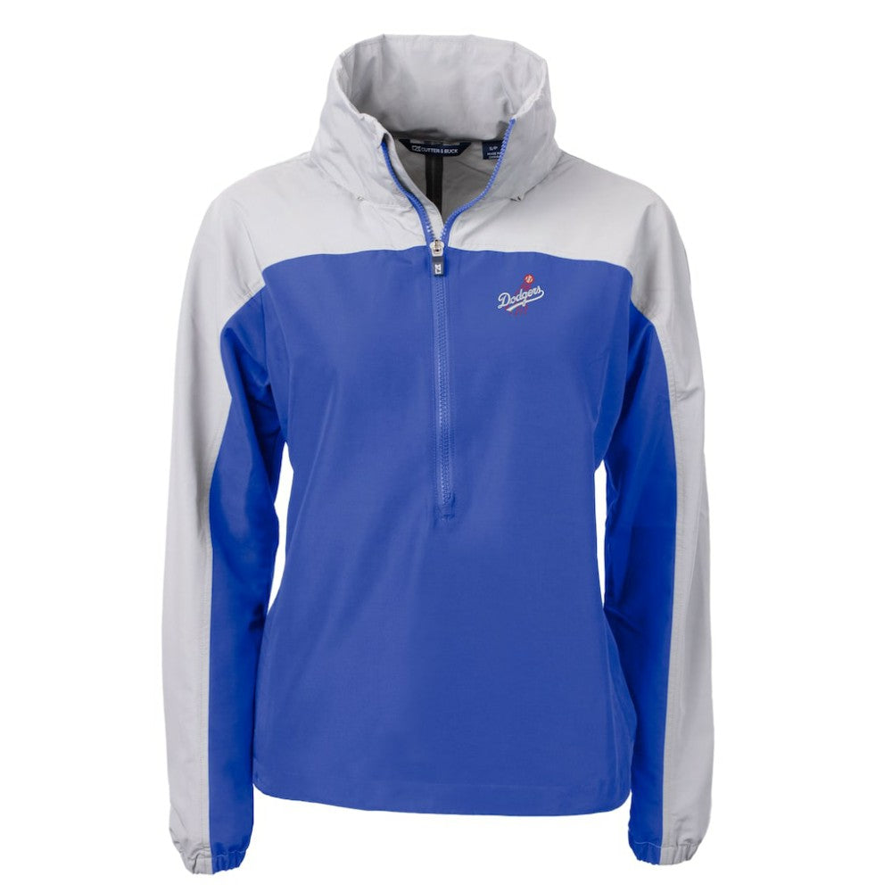 Los Angeles Dodgers Cutter & Buck Women's  Charter Eco Recycled Half-Zip Anorak Jacket - Royal Jackets