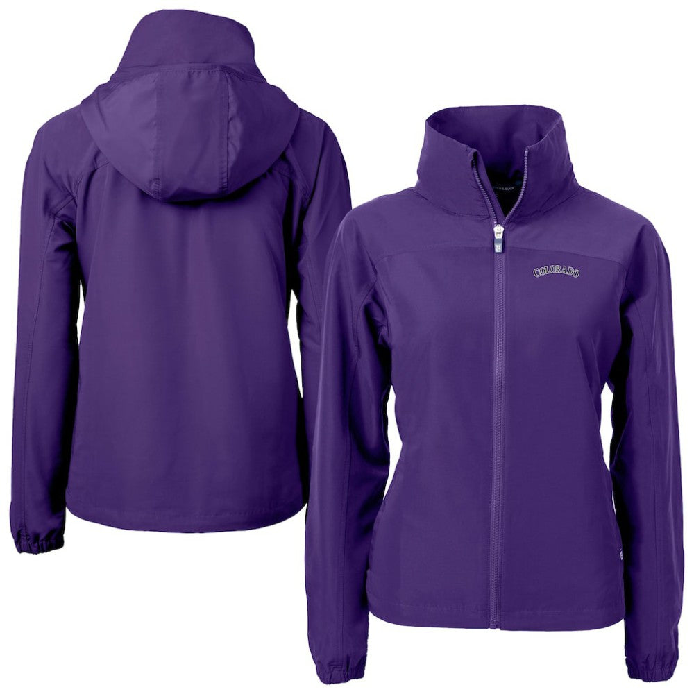 Colorado Rockies Cutter & Buck Women's Charter Eco Recycled Full-Zip Jacket - Purple Jackets