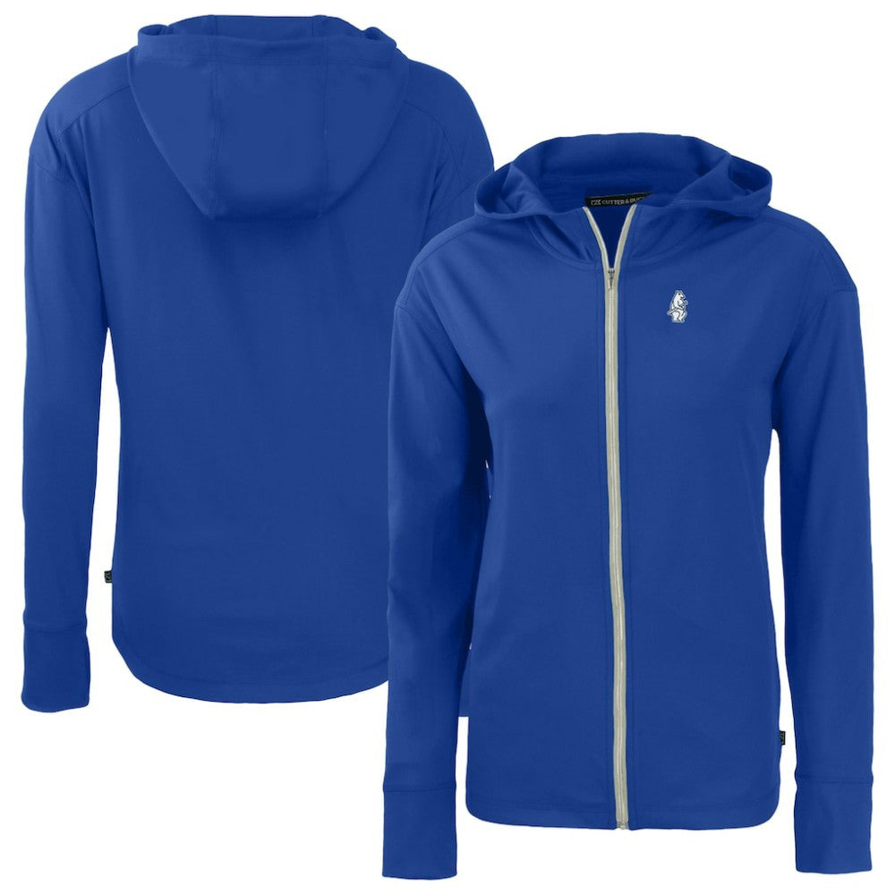 Chicago Cubs Cutter & Buck Women's Cooperstown Collection Daybreak Eco Recycled Full-Zip Hoodie Jacket - Royal Jackets