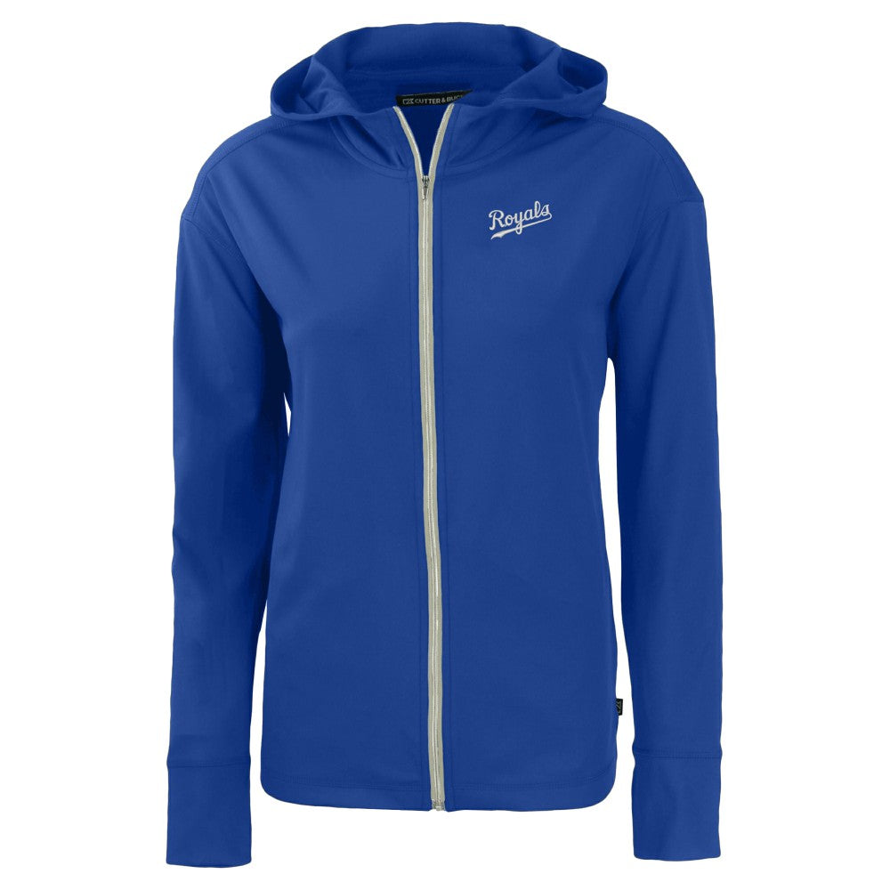 Kansas City Royals Cutter & Buck Women's  Daybreak Eco Recycled Full-Zip Hoodie Jacket - Royal Jackets