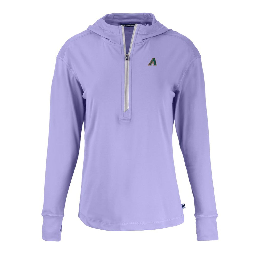 Arizona Diamondbacks Cutter & Buck Women's Daybreak Eco Recycled Half-Zip Hoodie - Purple Hoodies