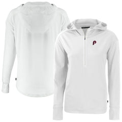 Philadelphia Phillies Cutter & Buck Women's Daybreak Eco Recycled Half-Zip Hoodie - White Hoodies