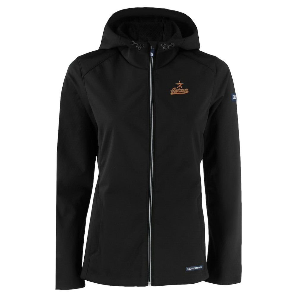 Houston Astros Cutter & Buck Women's Evoke Eco Softshell Recycled Full-Zip Jacket - Black Jackets