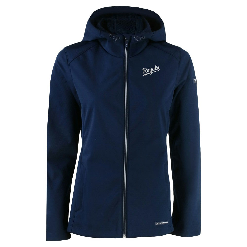 Kansas City Royals Cutter & Buck Women's Evoke Eco Softshell Recycled Full-Zip Jacket - Navy Jackets