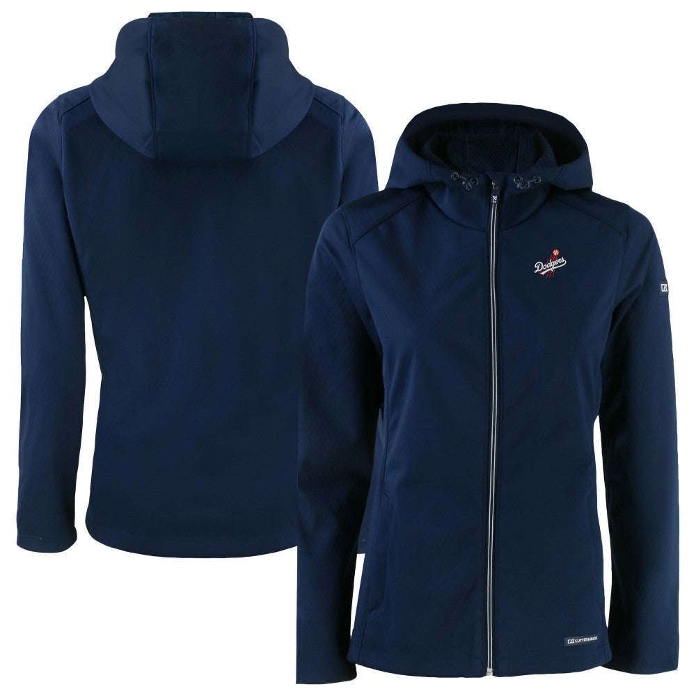 Los Angeles Dodgers Cutter & Buck Women's Evoke Eco Softshell Recycled Full-Zip Jacket - Navy Jackets