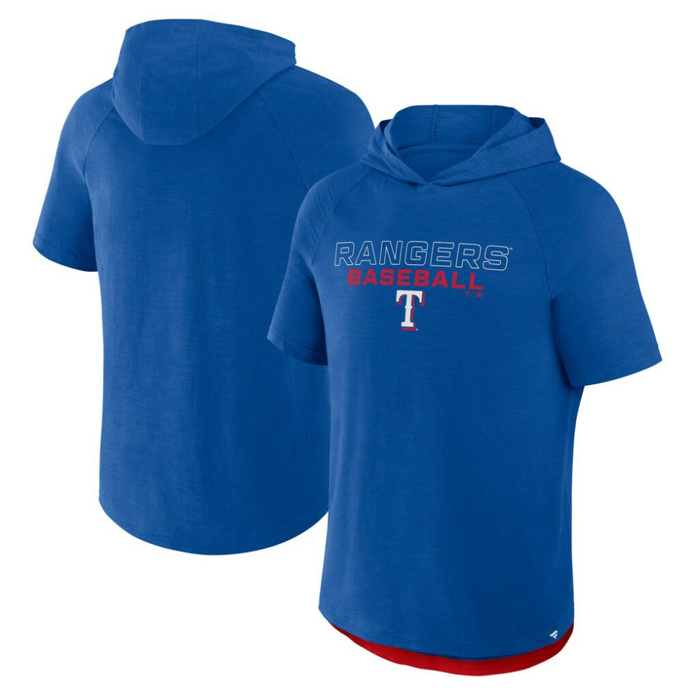 Texas Rangers Fanatics Clubhouse Optimal Play Raglan Hoodie T-Shirt - Royal Hoodies