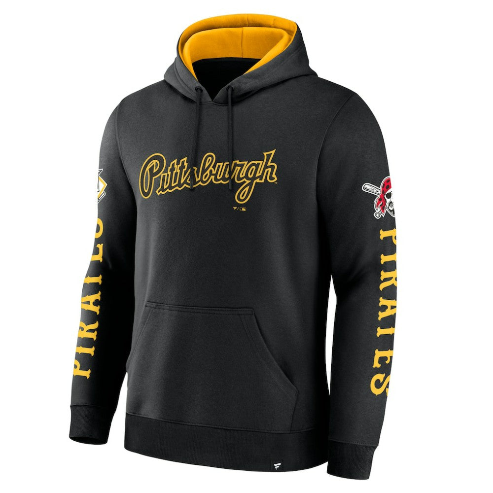 Pittsburgh Pirates Fanatics Big City Legacy Fleece Pullover Hoodie - Black Hoodies