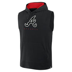 Atlanta Braves Fanatics Fire Speed Sleeveless Pullover Hoodie - Black Hoodies