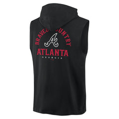 Atlanta Braves Fanatics Fire Speed Sleeveless Pullover Hoodie - Black Hoodies