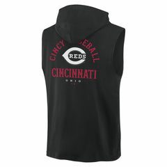 Cincinnati Reds Fanatics Fire Speed Sleeveless Pullover Hoodie - Black Hoodies
