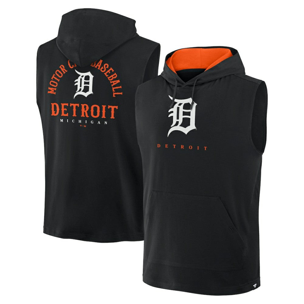 Detroit Tigers Fanatics Fire Speed Sleeveless Pullover Hoodie - Black Hoodies