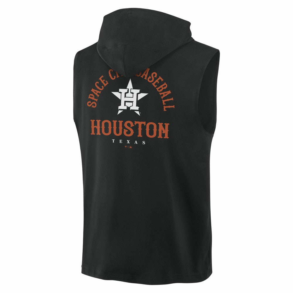 Houston Astros Fanatics Fire Speed Sleeveless Pullover Hoodie - Black Hoodies