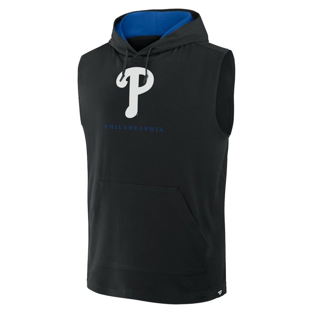 Philadelphia Phillies Fanatics Fire Speed Sleeveless Pullover Hoodie - Black Hoodies