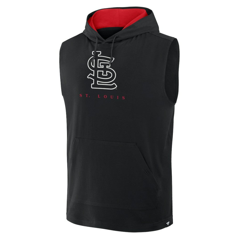 St. Louis Cardinals Fanatics Fire Speed Sleeveless Pullover Hoodie - Black Hoodies