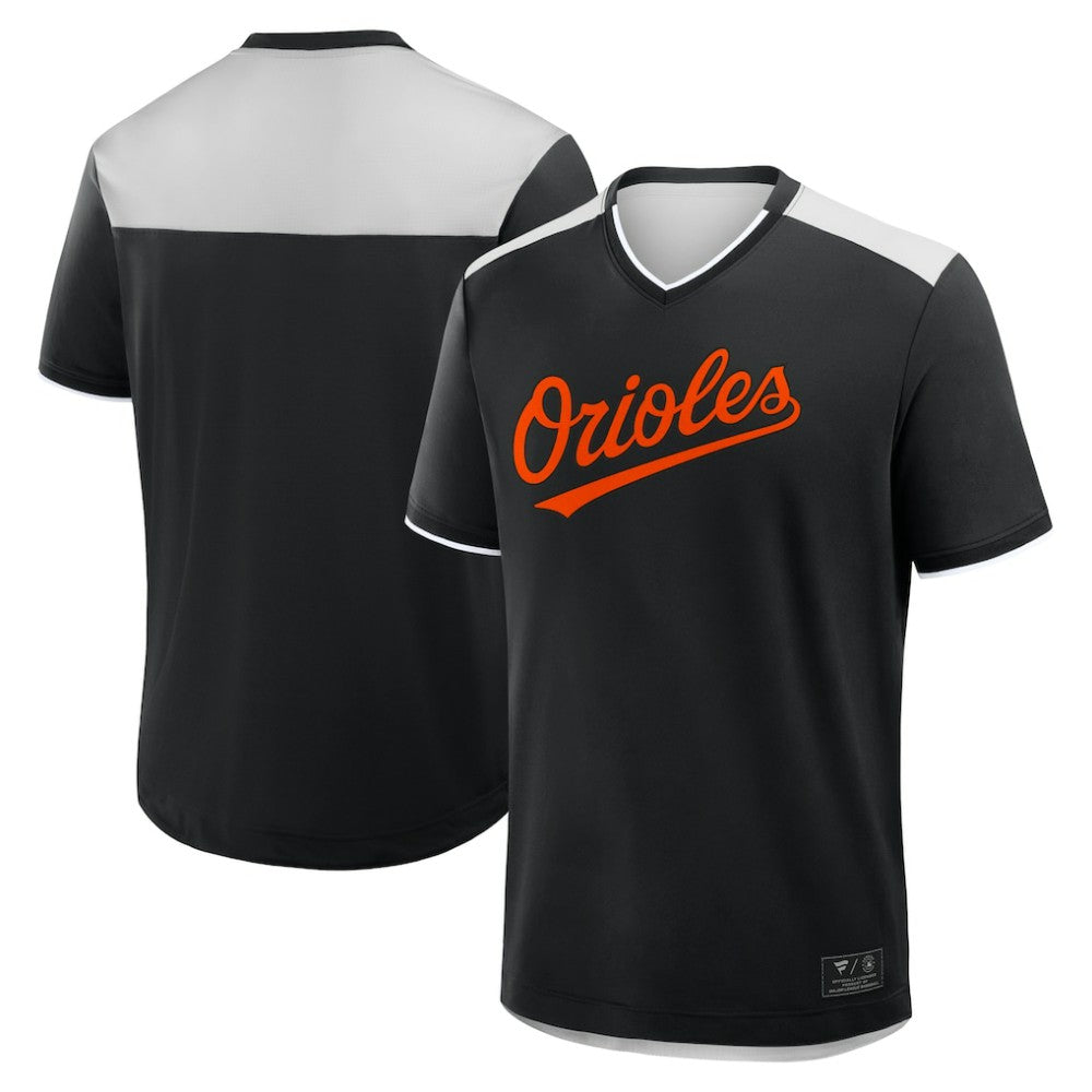 Baltimore Orioles Fanatics Walk Off V-Neck T-Shirt - Black T-shirts