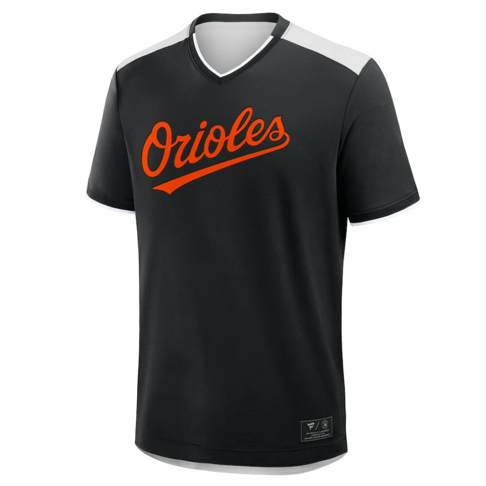 Baltimore Orioles Fanatics Walk Off V-Neck T-Shirt - Black T-shirts