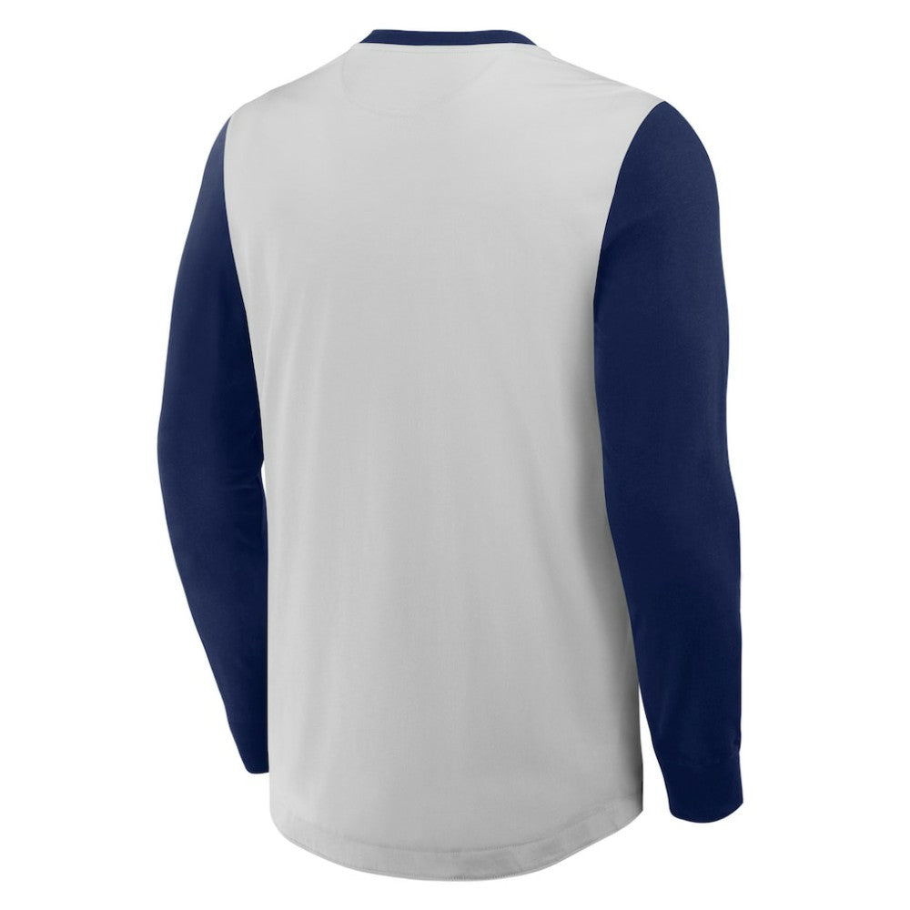 Atlanta Braves Fanatics Clubhouse Long Sleeve Henley Shirt - Gray/Navy