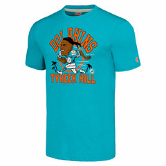Tyreek Hill Miami Dolphins Homage Unisex Caricature Player Tri-Blend T-Shirt - Heathered Aqua T-shirts