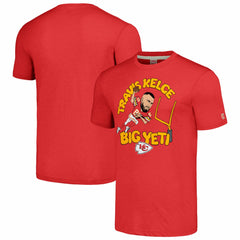 Travis Kelce Kansas City Chiefs Homage Unisex Caricature Player Tri-Blend T-Shirt - Red T-shirts