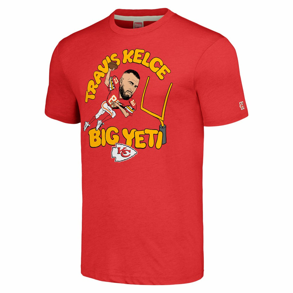 Travis Kelce Kansas City Chiefs Homage Unisex Caricature Player Tri-Blend T-Shirt - Red T-shirts