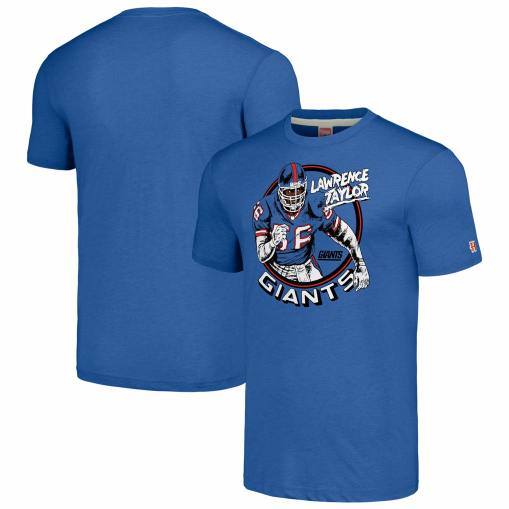 Lawrence Taylor New York Giants Homage Unisex Caricature Retired Player Tri-Blend T-Shirt - Royal T-shirts