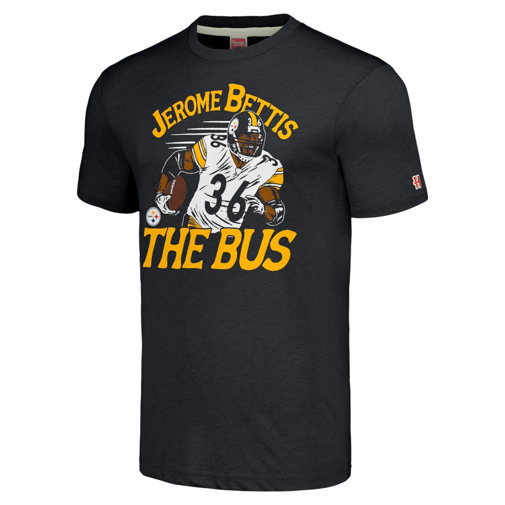 Jerome Bettis Pittsburgh Steelers Homage Caricature Retired Player Tri-Blend T-Shirt - Charcoal T-shirts