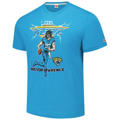 Trevor Lawrence Jacksonville Jaguars Homage Unisex NFL Blitz Player Tri-Blend T-Shirt - Teal T-shirts