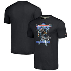 Bo Jackson Las Vegas Raiders Homage Unisex NFL Blitz Retired Player Tri-Blend T-Shirt - Heathered Charcoal T-shirts