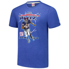 Lawrence Taylor New York Giants Homage Unisex NFL Blitz Retired Player Tri-Blend T-Shirt - Heathered Royal T-shirts