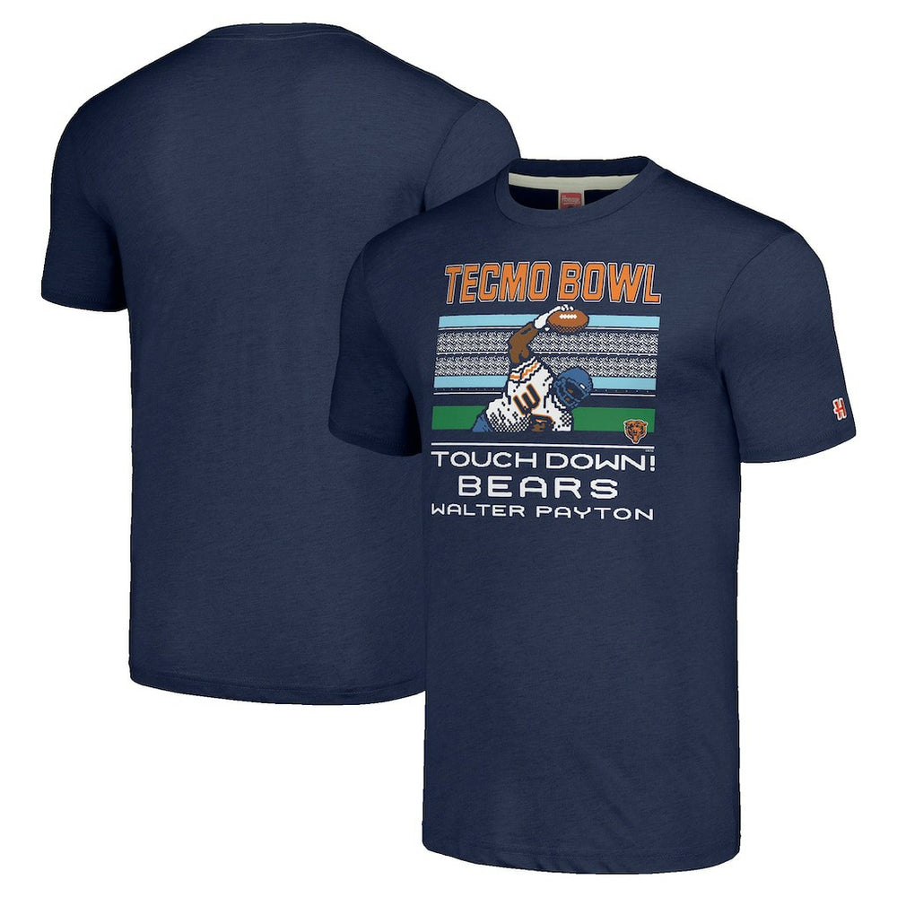 Walter Payton Chicago Bears Homage Unisex Tecmo Bowl Retired Player Graphic Tri-Blend T-Shirt - Navy T-shirts