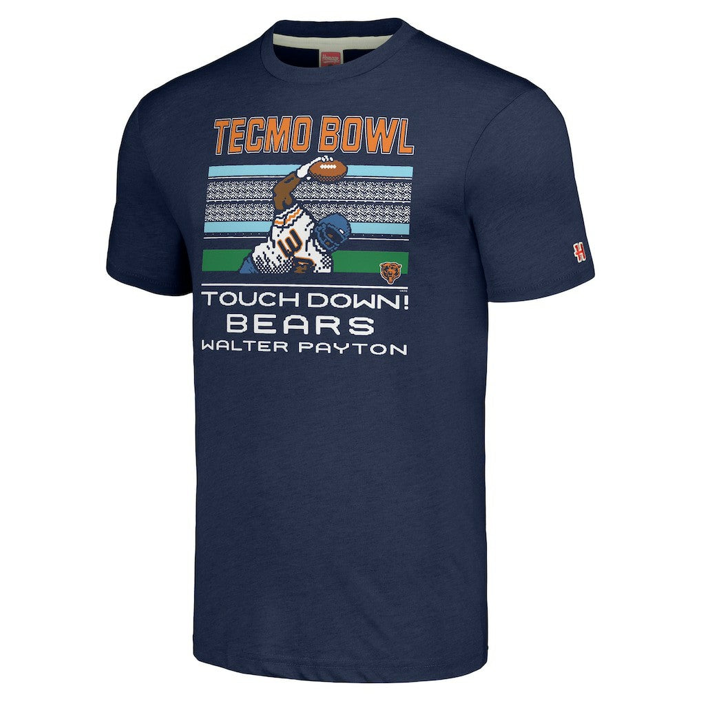 Walter Payton Chicago Bears Homage Unisex Tecmo Bowl Retired Player Graphic Tri-Blend T-Shirt - Navy T-shirts