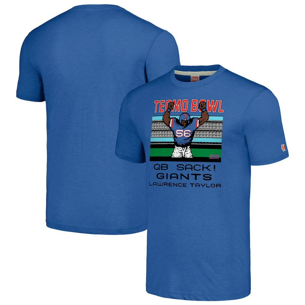 Lawrence Taylor New York Giants Homage Unisex Tecmo Bowl Retired Player Graphic Tri-Blend T-Shirt - Royal T-shirts