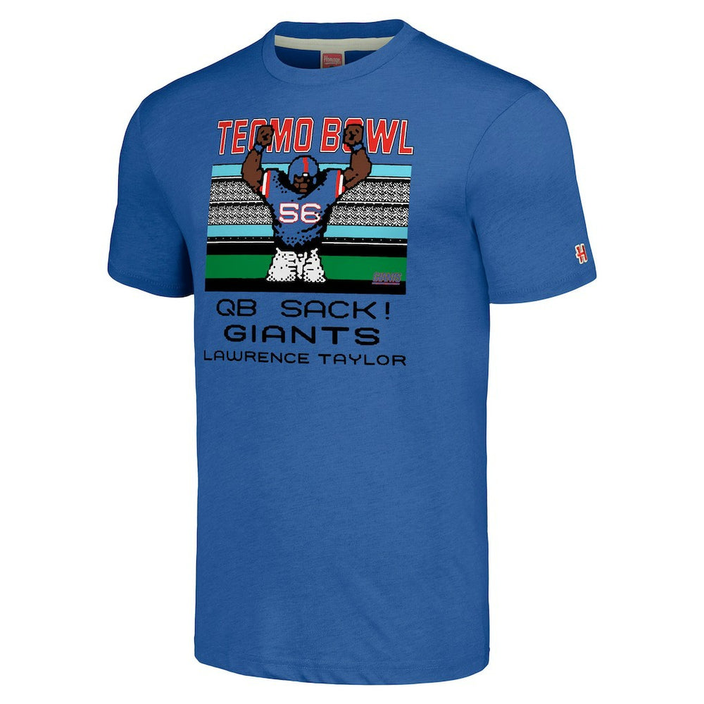 Lawrence Taylor New York Giants Homage Unisex Tecmo Bowl Retired Player Graphic Tri-Blend T-Shirt - Royal T-shirts