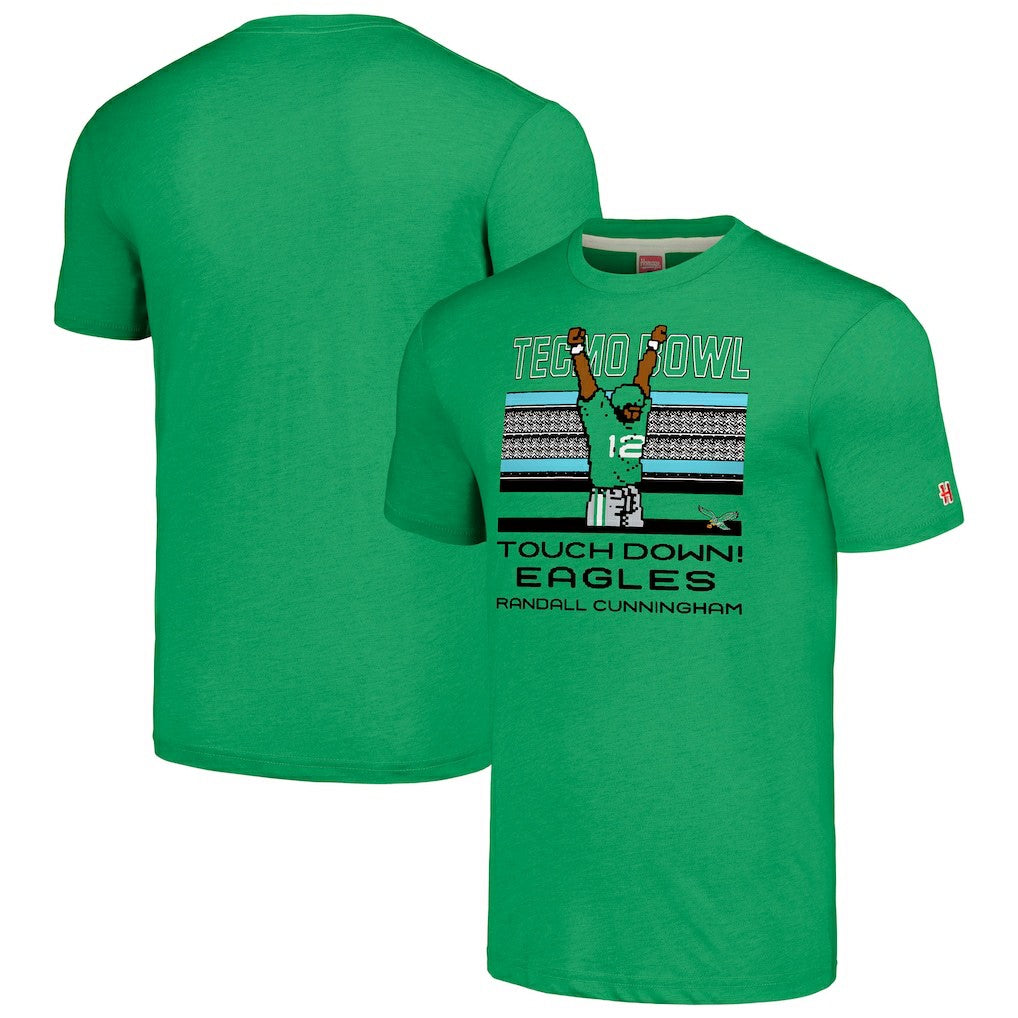 Randall Cunningham Philadelphia Eagles Homage Unisex Tecmo Bowl Retired Player Graphic Tri-Blend T-Shirt - Kelly Green T-shirts