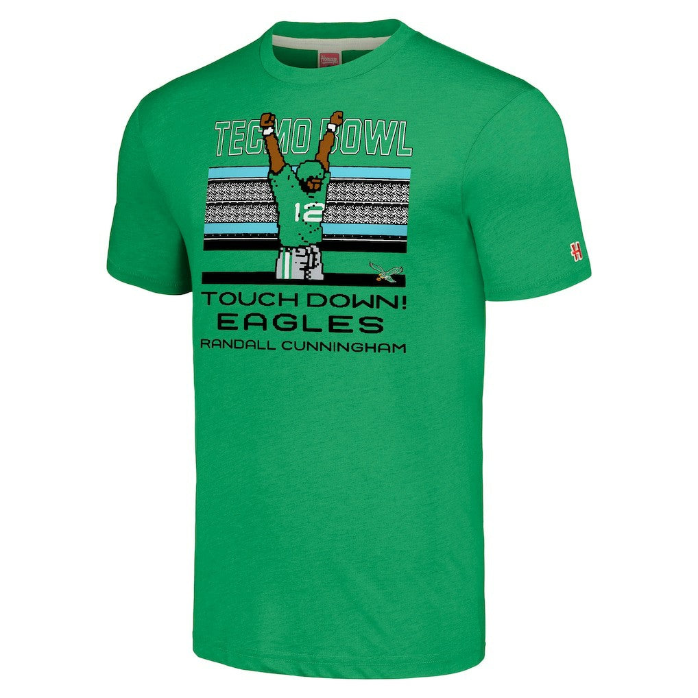 Randall Cunningham Philadelphia Eagles Homage Unisex Tecmo Bowl Retired Player Graphic Tri-Blend T-Shirt - Kelly Green T-shirts