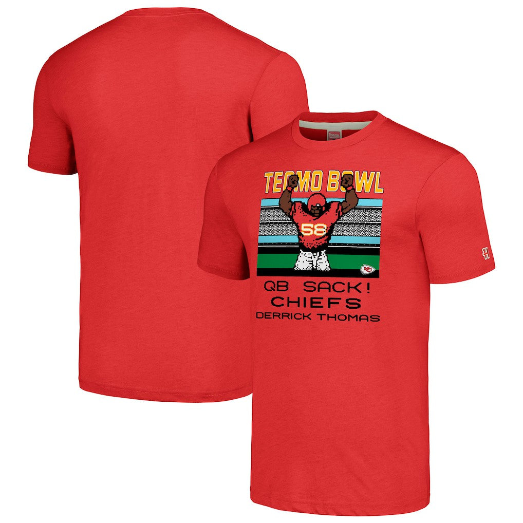 Derrick Thomas Kansas City Chiefs Homage Unisex Tecmo Bowl Retired Player Graphic Tri-Blend T-Shirt - Red T-shirts