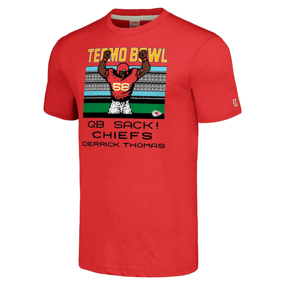 Derrick Thomas Kansas City Chiefs Homage Unisex Tecmo Bowl Retired Player Graphic Tri-Blend T-Shirt - Red T-shirts
