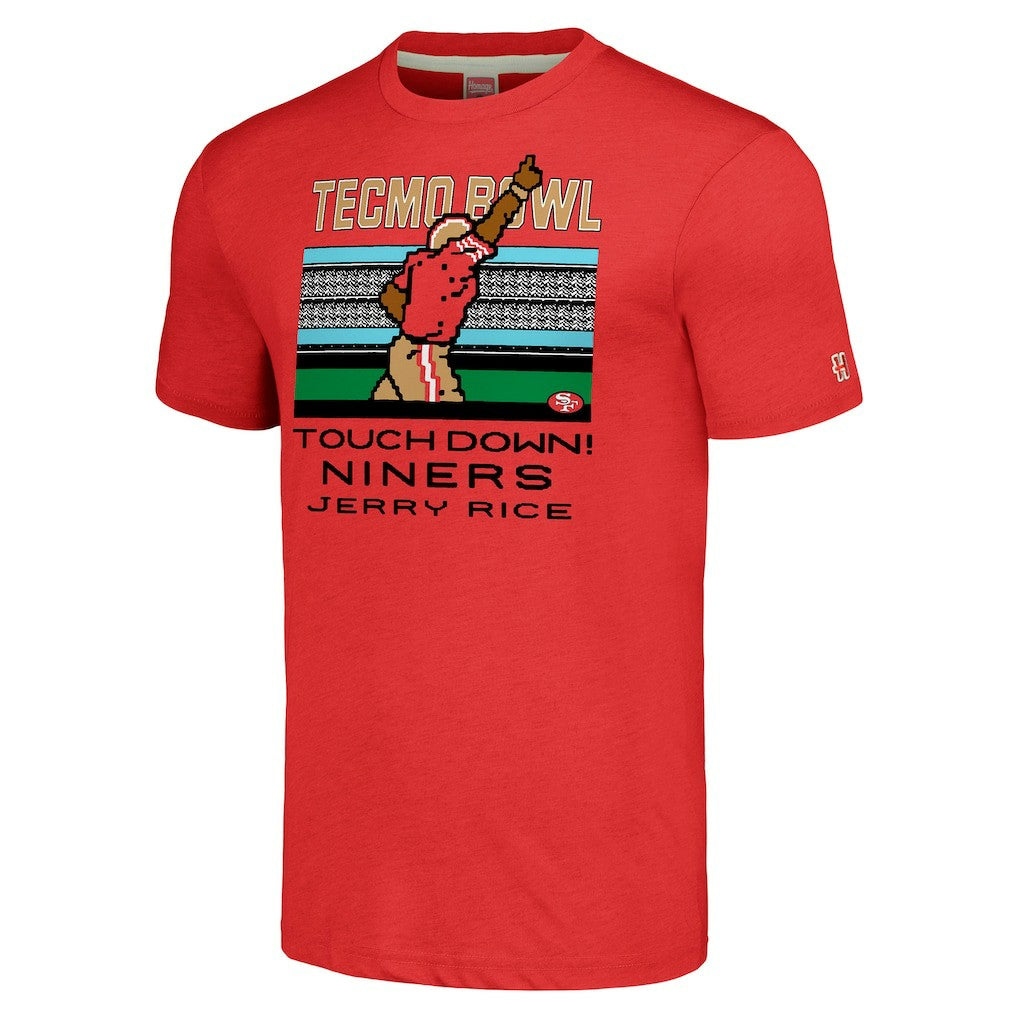 Jerry Rice San Francisco 49ers Homage Unisex Tecmo Bowl Retired Player Graphic Tri-Blend T-Shirt - Scarlet T-shirts