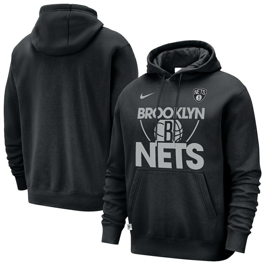 Brooklyn Nets Courtside Club Pullover Hoodie Black - Nike