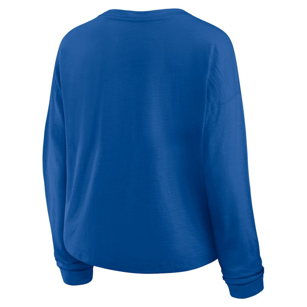 St. Louis Blues Fanatics Women's Oversized All Out Effort Long Sleeve Henley T-Shirt - Blue | US 201742857
