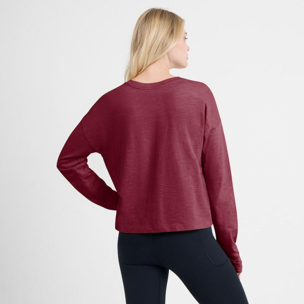 Colorado Avalanche Fanatics Women's Oversized All Out Effort Long Sleeve Henley T-Shirt - Burgundy | US 201742860