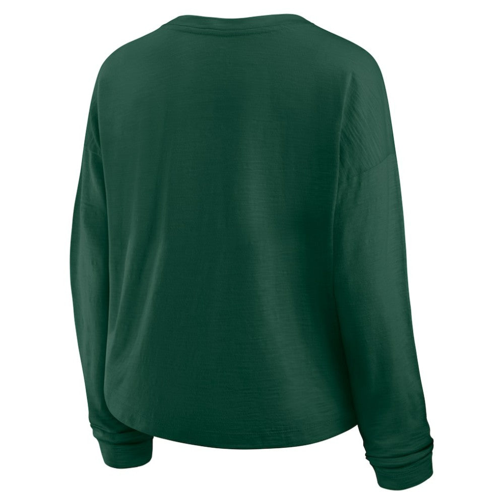 Minnesota Wild Fanatics Women's Oversized All Out Effort Long Sleeve Henley T-Shirt - Green | US 201742863