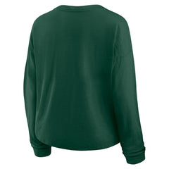 Minnesota Wild Fanatics Women's Oversized All Out Effort Long Sleeve Henley T-Shirt - Green | US 201742863