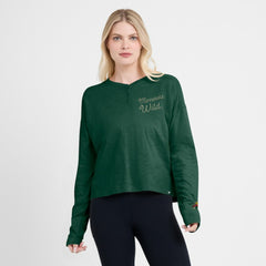 Minnesota Wild Fanatics Women's Oversized All Out Effort Long Sleeve Henley T-Shirt - Green | US 201742863