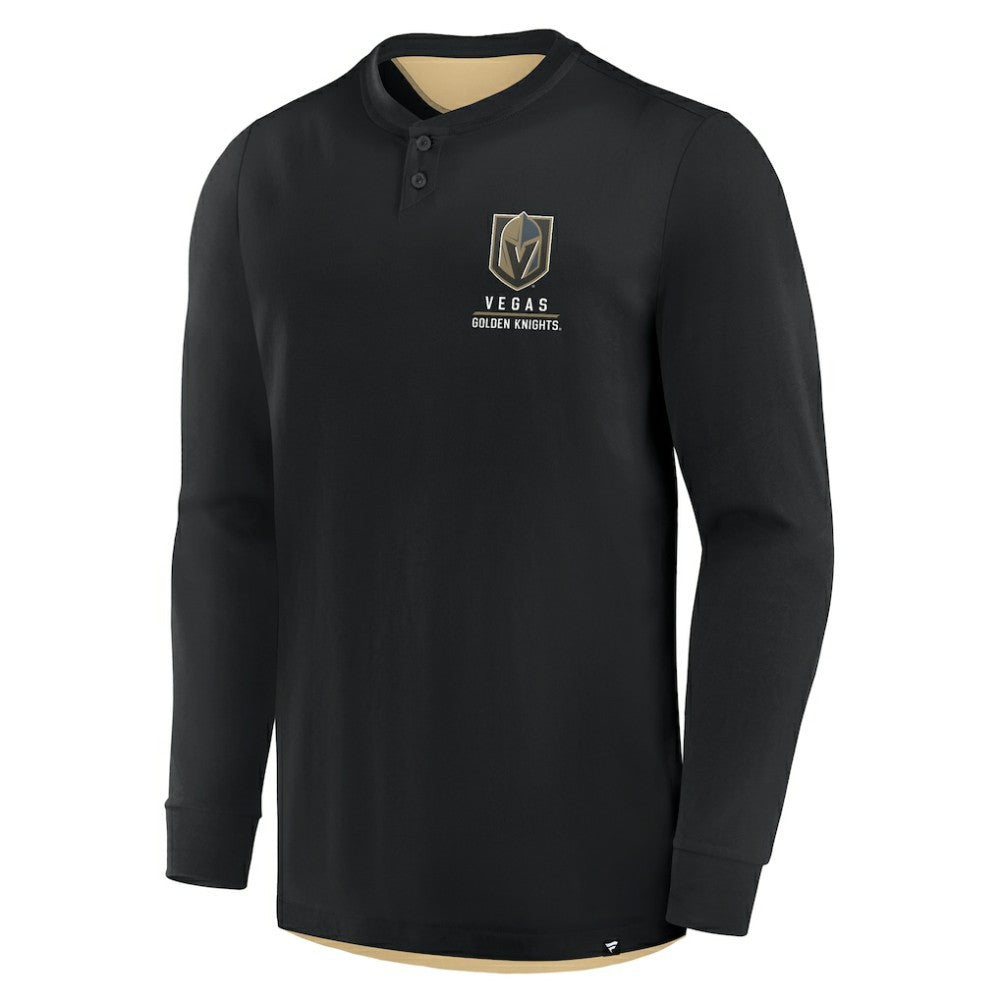 Vegas Golden Knights Fanatics Adrenaline Push Long Sleeve Henley Shirt - Black | US 201742872
