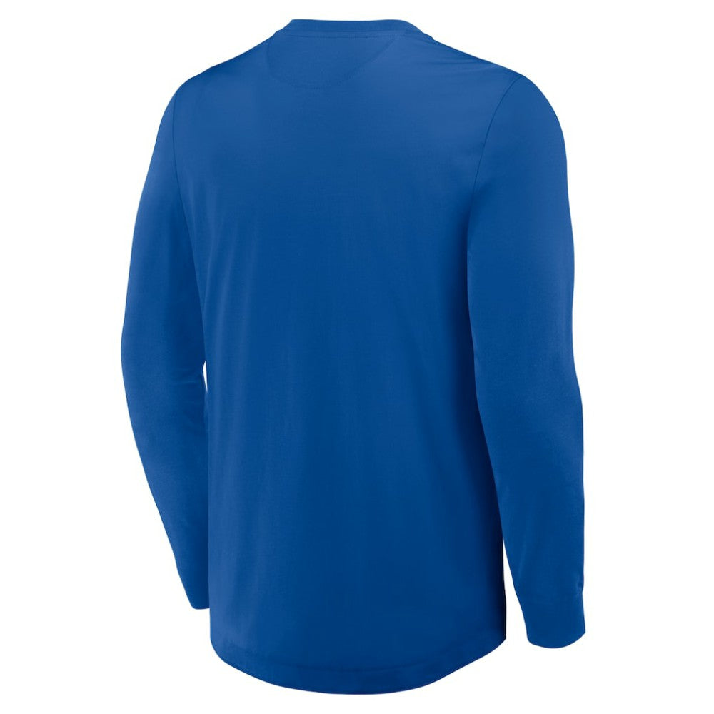 New York Rangers Fanatics Adrenaline Push Long Sleeve Henley Shirt - Blue | US 201742876
