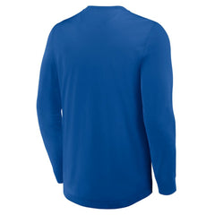 New York Rangers Fanatics Adrenaline Push Long Sleeve Henley Shirt - Blue | US 201742876