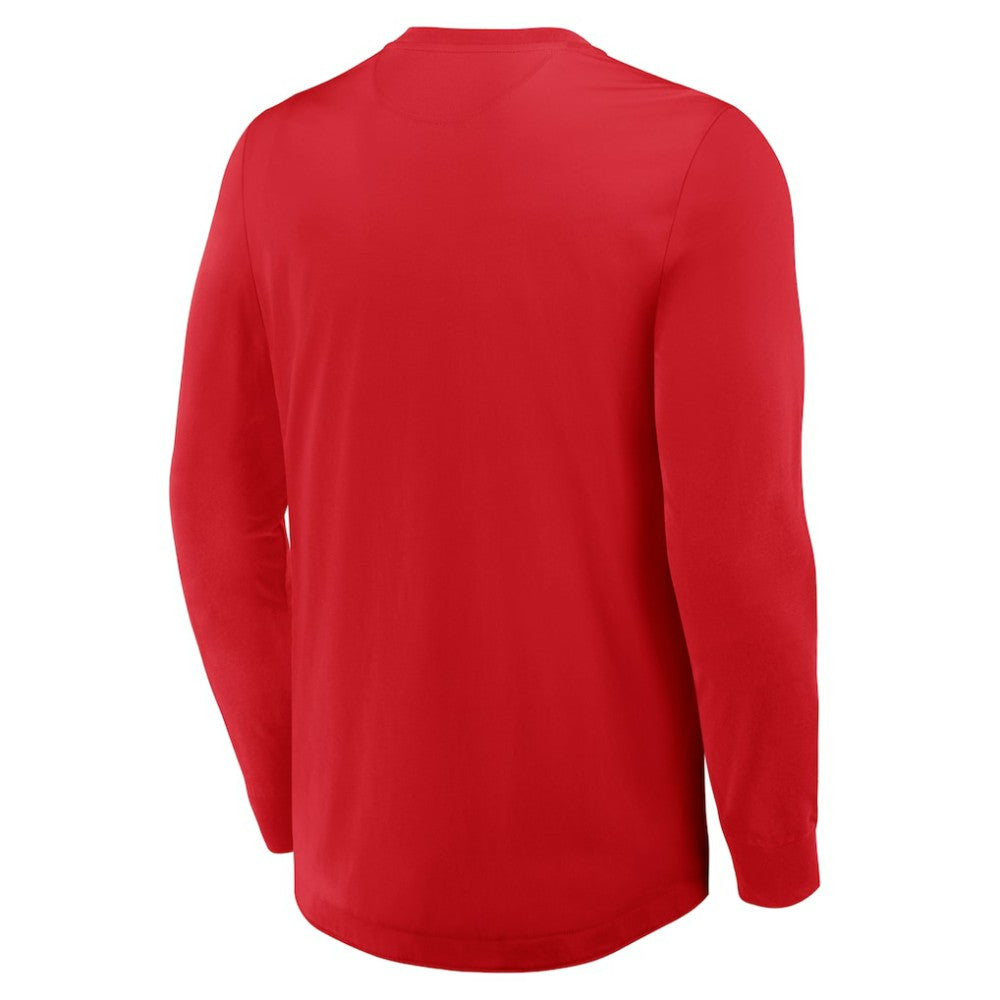 Washington Capitals Fanatics Adrenaline Push Long Sleeve Henley Shirt - Red | US 201742878